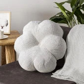 Papatya Bloom Dekoratif Buklet Kırlent Beyaz 40x40 - 4