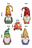 Cüceler Yılbaşı Süslemeleri Noel Desenli Dekoratif Cam Duvar Sticker - 2