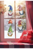 Cüceler Yılbaşı Temalı Noel Desenli Dekoratif Cam Duvar Sticker - 1