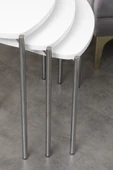 Krom Jasmin Zigon Sehpa 3'lü - 6