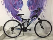 Salcano Hector 24" Jant 21 Vites Çift Amortisörlü Çocuk Dağ Bisikleti Siyah Mavi Çamurluk Hediyeli thumbnail 1