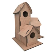 5269 Kumtoys Boyanabilir 3'lü Kuş Evi - Bird House thumbnail 2