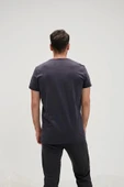 Solid T-Shirt Antrasit Basic Erkek Tişört - 2