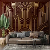 Kahverengi Altın Motifli Duvar Kağıdı thumbnail 1