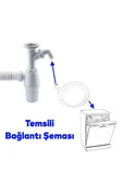 Gama Sökülebilir Pis Su Giderli Tas'lı Çift Lavabo Gideri Evye Sifonu Körüklü Mutfak Banyo Borusu - 2