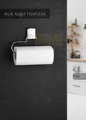 Yapışkanlı Kağıt Havluluk Paslanmaz Peçetelik Çelik Banyo Havluluk Düzenleyici Gri thumbnail 1