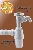 Gama Sökülebilir Pis Su Giderli Tas'lı Çift Lavabo Gideri Evye Sifonu Körüklü Mutfak Banyo Borusu - 1