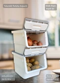 2’li Gri Tekerlekli Sebzelik Patates Soğan Sepeti Modern Organizer Patateslik Basic Soğanlık 24 L thumbnail 3