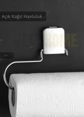 Yapışkanlı Kağıt Havluluk Paslanmaz Peçetelik Çelik Banyo Havluluk Düzenleyici Gri thumbnail 2