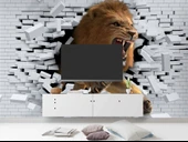 3 Boyutlu Aslan Temalı Duvar Kağıdı thumbnail 5