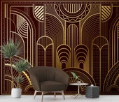 Kahverengi Altın Motifli Duvar Kağıdı thumbnail 6