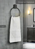 Yuvarlak Havluluk Paslanmaz Çelik Banyo Havluluk Düzenleyici Siyah thumbnail 1