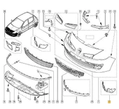 Renault Clio Ön Tampon Sis Bakaliti Sağ (2006-2009) 7701209034 PB3057 1.2, 1.6, 1.4, 1.5 DCI thumbnail 2