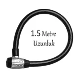 Profosyenel Motosiklet Bisiklet Halat Zinciri Hırsız Kilidi 150 cm Çelik Kilit Çap 25 mm Ø 1 Adet - 5