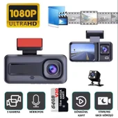 MPIA CC38 64GB Üç Kameralı (Ön+ İç+ Arka) Araç İçi Kamera WiFi Viidure App - 1