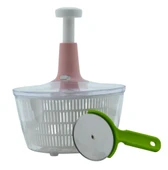 Manuel Üstten Basmalı Sebze Salata Kurutucu 5 Lt. ve Hamur Kesme Ruleti (11x22,5cm) - 1