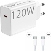 120W USB Type-C Hızlı Şarj Adaptörü, 6A Kablo, Qualcomm Turbo Şarj Destekli, Beyaz - 1