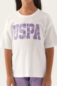 U.S. Polo Assn. U.S. Polo Assn Lisanslı Floral Text Krem Kız Çocuk Pijama Takımı - 4