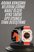 Yeni Model Akıllı Saat Ultra Smart Watch Gümüş Kasa 45mm Titreşim thumbnail 2