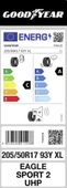 Goodyear 205/50 R17 93Y Eagle Sport 2 UHP XL FP Oto Yaz Lastiği (Üretim: 2024) thumbnail 2