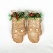 Yılbaşı Süsü Eldiven Berry'li 2'li Paket Dore 12x18,5 Cm. thumbnail 1