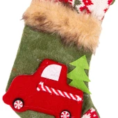 Yılbaşı Ağaç Süsü Çorap Araba Figürlü Yeşil 15x24 cm thumbnail 2