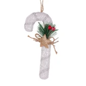 Yılbaşı Süsü Yılbaşı Dekorlu Baston Beyaz 8x17 Cm thumbnail 1