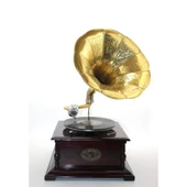 Ahşap Kare Gramofon Plak Çalar - 1