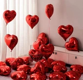 Brokoli Home 2 Adet Kalp Folyo Balon Kırmızı Uçan Balon 45 Cm 18 İnç - 3