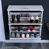 Modilayn UMAY Asma Antre 72 x 78 x 25,5 cm’lik 2 Düşer Kapak 4 Göz Bölmeli Ayakkabılık - 4