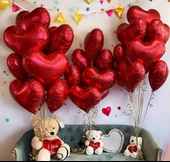 Brokoli Home 2 Adet Kalp Folyo Balon Kırmızı Uçan Balon 45 Cm 18 İnç - 6