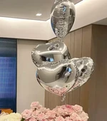 Brokoli Home 2 Ad Gümüş Kalp Folyo Balon 45 Cm 18 İnç - 6