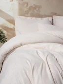 Cotton Box Cotton Keten Çift Kişilik Nevresim Takımı Basic Bej thumbnail 1