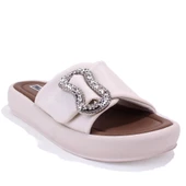 Dagoster DZA07-889033 Ekru Ortopedik Günlük Spor Kadın Terlik thumbnail 1