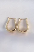 Pirinç Gold Renk İçi Boş Gül Küpe - 1