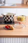 Acar XAP-22-0249 Qualita King Damalı Emaye Kızartma Tenceresi 22 cm - 1
