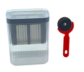 Süzme Yoğurt Yapımı İçin Çelik Süzgeçli Kap Fİltre ve Hamur Kesme Ruleti (7x16,5cm) - 6