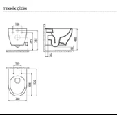 CREAVİT MA321 Mare Rim-Off Asma Klozet Ve Kapak  BEYAZ - 2