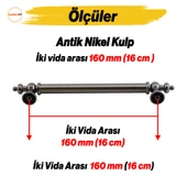 Osmanlı Metal Antik Nikel Kulp 160 mm 16 cm Mobilya Çekmece Mutfak Dolabı Dolap Kapak Kulb Kulpu thumbnail 2