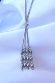 316L Çelik Gümüş Renk Boyu Ayarlanabilir Sallantılı Model Kolye thumbnail 2
