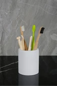 Mermer Desenli El Yapımı Beton Diş Fırçalık Banyo Tuvalet Diş Fırçalığı thumbnail 3