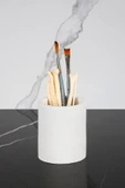Mermer Desenli El Yapımı Beton Diş Fırçalık Banyo Tuvalet Diş Fırçalığı thumbnail 2