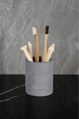Mermer Desenli El Yapımı Beton Diş Fırçalık Banyo Tuvalet Diş Fırçalığı thumbnail 8