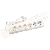 Viko Multi-Let Beyaz Altılı Grup Priz Topraklı Kablolu Çocuk Korumalı 2 Mt 90113602 - 1