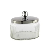 Mikasa Moor Füme Kapaklı Oval Cam Kavanoz 18x14x16 CM - 1