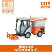 1:16 Sürtmeli Sesli Işıklı Sokak Süpürücü Oyuncak Araba - 2