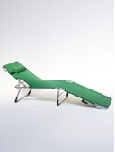 Ecm Proger Sırt Ayarlanabilir Katlanabilir Kademeli Yastıklı Lüks Şezlong-Yeşil - 3