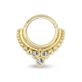 Top Toplu Üç Taşlı Altın Helix Piercing - 1