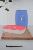 SABAN- 2'li Saklama Kabı Pembe, Mavi Kapaklı - 1