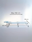 Ecm Proger Sırt Ayarlanabilir Katlanabilir Kademeli Yastıklı Lüks Şezlong-Açık Mavi - 4